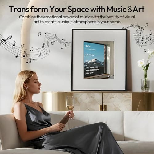 BOCT Music Frame Smart Speaker - with Lyrics Display,Hi-Fidelity Box Speaker,Creative Home Gift,Over 10000+ World Famous Paintings,Supports Spotify & Apple Music