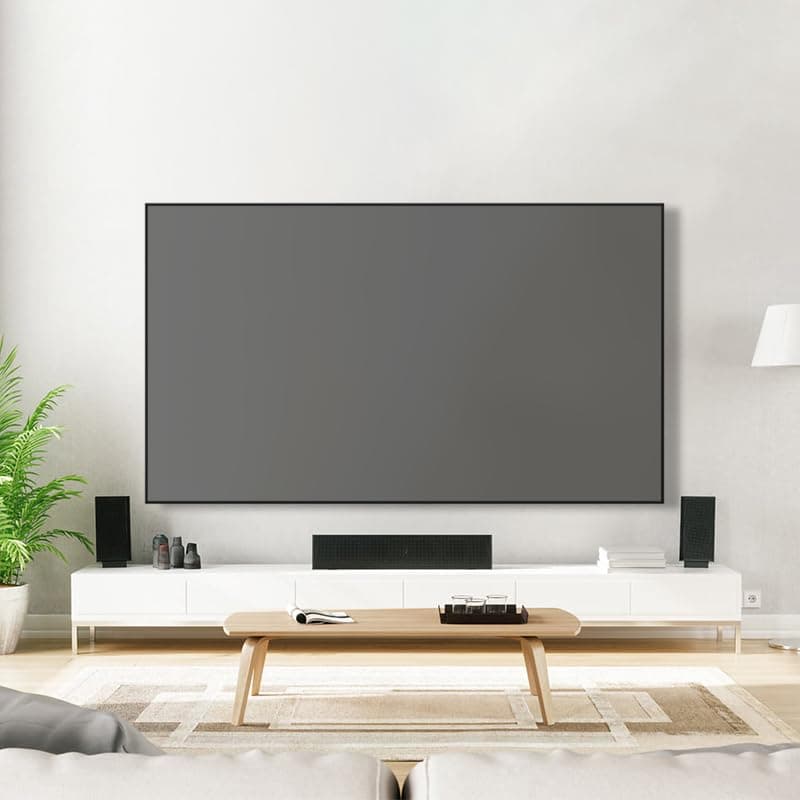 Black Diamond 120 inch ALR Projector Screen 16:9 4K/8K 3D UHD, Fixed Frame Grey Projection Screen Wall Mount 0.39 inch Ultra Narrow Bezel for Standard Projectors