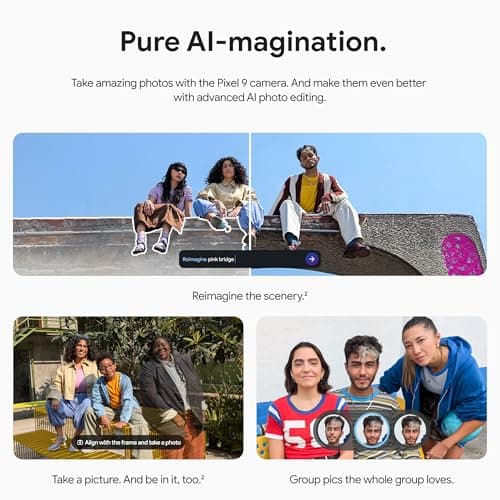 Google Pixel 9 - Unlocked Android Smartphone with Gemini, 24-Hour Battery, Advanced Camera, and 6.3" Actua Display - Peony - 256 GB