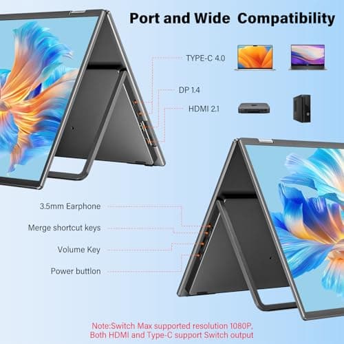 InnoView 23.8" Dual Mnonitor 4K UHD 100% sRGB Dual Screen Monitor 315°Adjustable Foldable Monitor for Laptop MacBook Windows with DP Type-C HDMI (No Driver Needed)