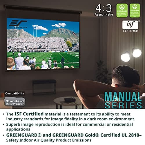 Elite Screens Manual Series, 150-INCH 16:9, Pull Down Manual Projector Screen with AUTO LOCK, Movie Home Theater 8K / 4K Ultra HD 3D Ready, 2-YEAR WARRANTY, M150UWH2