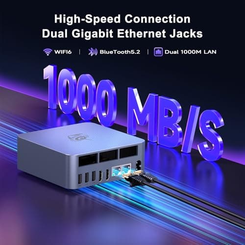 Beelink EQi12 Dual LAN Mini PC, Intel Core 1220P(10C/12T, up to 4.4GHz), 16GB DDR4 RAM 500GB PCIe4.0 SSD, Mini Desktop Computer Support WiFi 6/ BT5.2/ Dual HDMI/Bulit-in 85W Power Supply