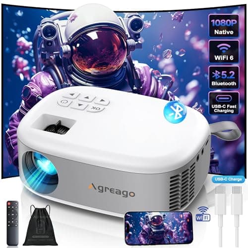 15000 Lumens Outdoor Movie Projector - Native 1080P HD Portable Projector with WiFi 6/Bluetooth 5.2, 300" Screen, ±15° Keystone | Compatible with iPhone, Android, Fire Stick, PS5, Xbox(USB-C Cable)