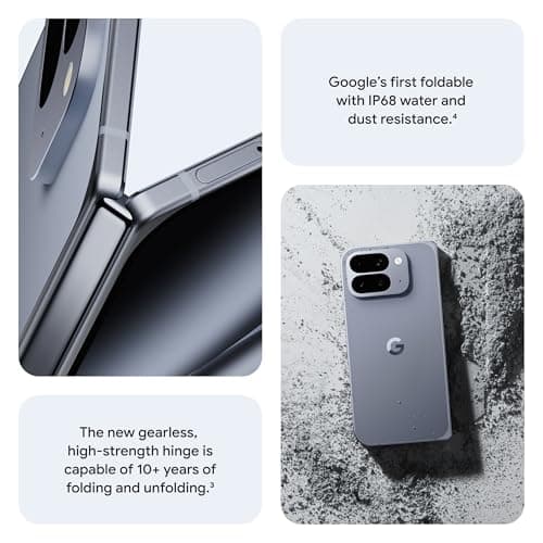 Google Pixel 10 Pro Fold - Unlocked Android Smartphone with Gemini, Your AI Assistant - Advanced Triple Rear Camera System - 24+ Hour Battery - Foldable Display - Moonstone - 256 GB (2025 Model)