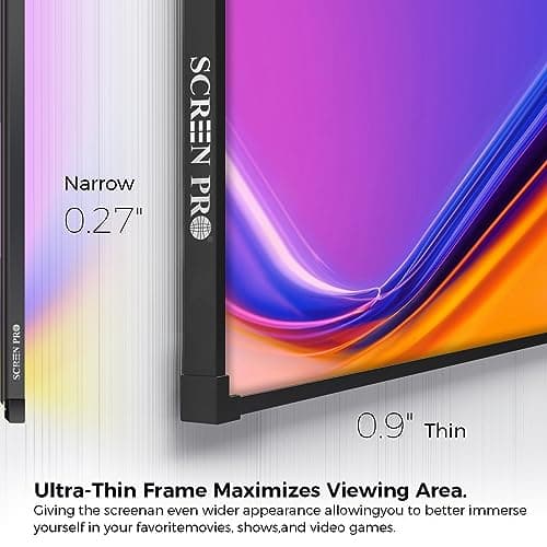 SCREENPRO ALR 150inch Ambient Light Rejecting Wall Mount Projector Screen for Laser Projector & UST Projector, 16:9 4K/8K Ultra Edge Free Fixed Frame Ceiling Light Rejecting Screen for Home Theater