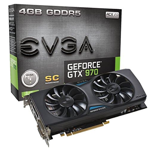EVGA GeForce GTX 970 4GB SC GAMING ACX 2.0, 26% Cooler and 36% Quieter Cooling Graphics Card 04G-P4-2974-KR