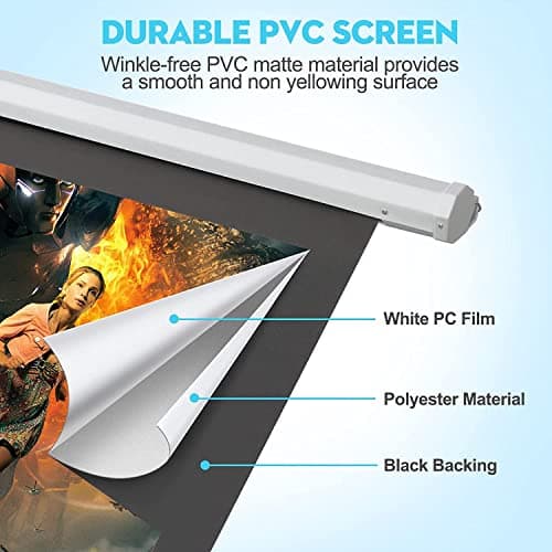 Electric Projector Screen with Remote, DINAH 120 inch Projector Screen, Automatic Air Indoor Projector Screen, Drop Down Projector Screen Pull Down, Motorized Projector Scree,4K 3D HD Projection Movie