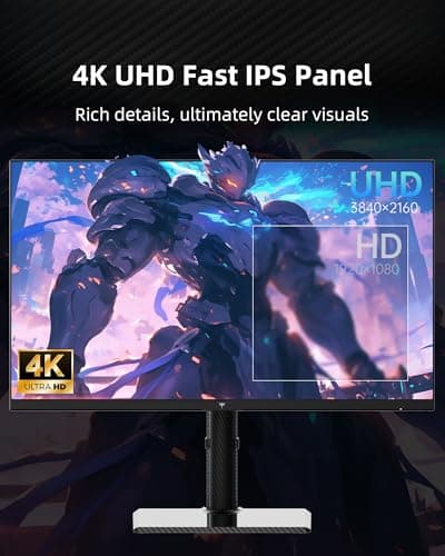 KTC 27 Inch 4K Gaming Monitor - UHD 160Hz Monitor with Fast IPS Panel, 1ms MPRT, 140%sRGB, HDR 400, Adaptive Sync, HDMI DisplayPort, Height Tilt Pivot Swivel Adjustable, Carbon Fiber Backcover, U27T6