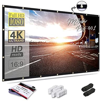 120 inch Projector Screen 16:9 Foldable Anti-Crease Portable Projector Movies Screens for Home Theater Outdoor Indoor Support Double Sided Projection