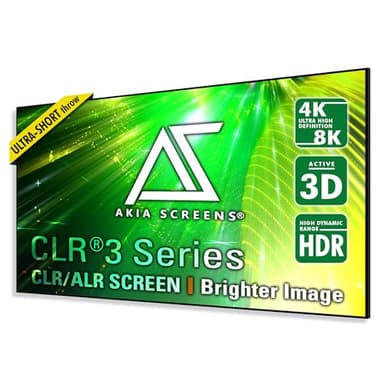 Akia Screens CLR ALR Projector Screen 103 inch 16:9 4K UST Ultra Short Throw Projection, Brighter Image, Ceiling Ambient Light Rejecting, Edge Free Fixed Frame Movie Screen Indoor AK-NB103H-CLR3