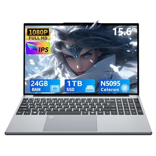 15.6 Inch Laptop, Gaming Laptop, Laptops 24GB 1TB SSD, Lap top Computer N5095, Traditional Laptops Computers 180 Angle Opening, Lap top Fingerprint Unlock Backlit Keyboard, 1920X1080 FHD IPS MINI-HDMI