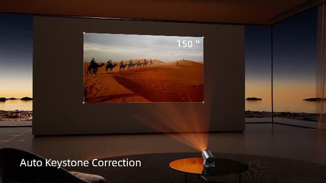 Mini Projector Built in Android TV 11.0 Portable Smart Projector with Wifi and Bluetooth 210°Rotatable 1080P Support Short Throw Outdoor Auto Keystone 40''-150'' Screen Home Theater Projector