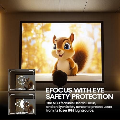AAXA M8 UST Ultra Short Throw 4K Laser Projector 1100 LD Lumens, BT 5.4, WiFi 6, USBC Mirroring, 2xHDMI, Optical Audio, Efocus, Auto Keystone, Smart Technology