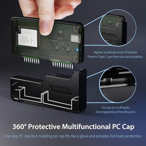 4 in 1 Protective Case for Flipper Zero Device and Wi-Fi Dev Board V1 ESP32-S2, Cover Set Accessories for Flipper Zero WiFi Dev Board - Black