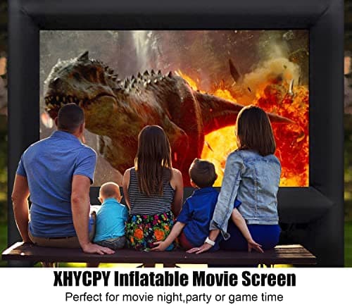 16ft Inflatable Movie Screen Outdoor Projector Screen with Air Blower Storage Bag - Front/Rear Projection, Easy Set Up Blow Up Screen for Backyard Movie Night, Theme Parties, Celebrations