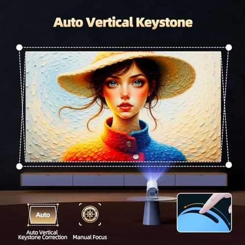 Mini Projector with WiFi and Bluetooth, Portable Projector Full HD 4K Support with Automatic Vertical Keystone Correction 270° Rotation Projector and Android 11.0 Smart Projector