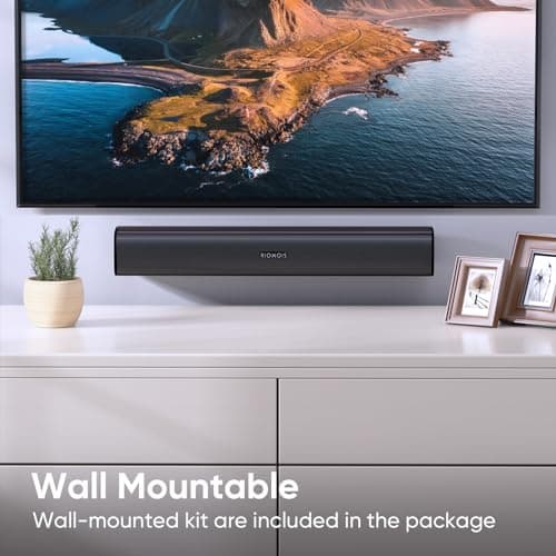 Sound Bar for Smart TV, Soundbar TV Speakers with Customized Bass Reflector, Compact Design and Easy Set up, Home Audio Surround Sound System for TV PC Projector, Wall Mountable