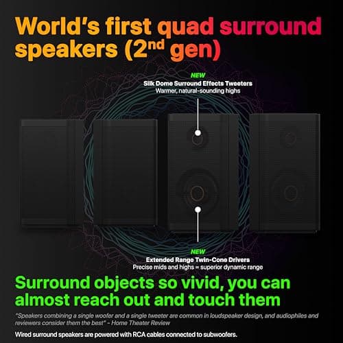 Nakamichi Shockwafe Ultra 9.2.4 Channel Dolby Atmos/DTS:X Soundbar with Dual 10" Subwoofers (Wireless), 4 Rear Surround Effects Speakers, eARC and SSE Max Technology (Flagship)