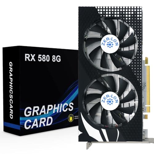 Radeon RX 580 8GB Graphics Card, 2048SP GDDR5 256 Bit Pc Gaming Video Card with Dual Cooling Fan, HDMI DP DVI-Output, PCI Express 3.0 Computer GPU for Office and Gaming