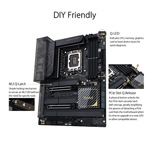 ASUS ProArt Z790-Creator WiFi 6E LGA 1700(Intel 14th,13th&12th Gen) ATX Content Creator Motherboard(PCIe 5.0,DDR5,2X Thunderbolt 4,10G&2.5G LAN,4xM.2/NVMe SSD,Front Panel USB 3.2 Gen2x2 Type-C).