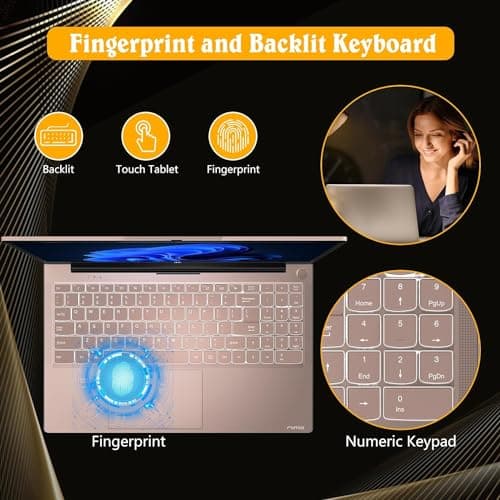 NIMO 15.6 FHD Student Laptop, 16GB RAM, 1TB SSD, Intel Pentium Quad-Core N100(Beat to i3-1115G4, Up to 3.4GHz), 2 Years Warranty, Backlit Keyboard, Fingerprint, Win 11, Rose Gold