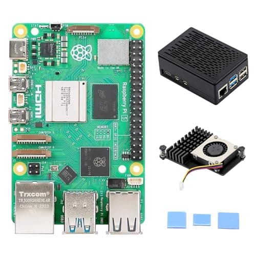 Tada for Raspberry Pi 5 8GB Basic Kit Including Pi 5 8GB Board, Pi 5 ABS Case and Active Cooler (8GB RAM)