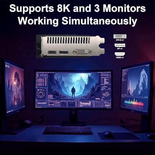 RX 580 Graphics Card, 2048SP, Real 8GB, GDDR5, 256 Bit, Pc Gaming Video Card, HDMI/DP/DVI Outputs, PCI Express 3.0 with Freeze Fan Stop for Desktop Computer Gaming Gpu