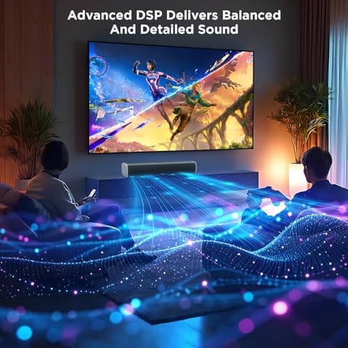 MZEIBO TV Sound Bar, Sound Bars for Smart TV Bluetooth 5.0 Soundbar 50W 17Inch Soundbars with ARC/Optical/AUX Connection Surround for Home Theater Audio