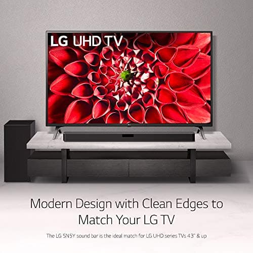 LG SN5Y Sound Bar w/Subwoofer, 2.1 ch, Power, High Res Audio, DTS Virtual: X, AI Sound Pro, Wireless Surround Sound Ready, Bluetooth Connectivity - Black