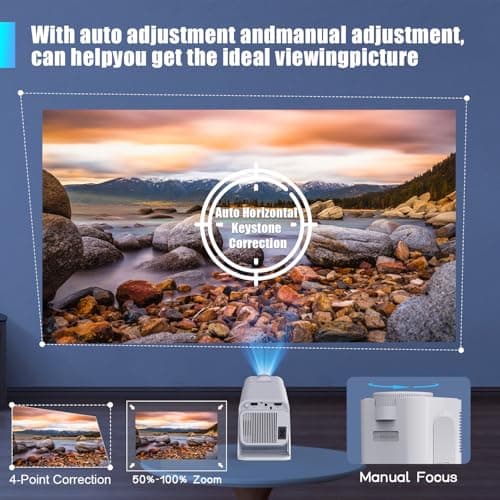 [Netflix-Licensed] Magcubic Mini Projector with Wifi and Bluetooth, Portable Smart 1080P Projector with 4K Support, Auto Keystone, Voice Control, Built-in Apps HY320 NTV (White)