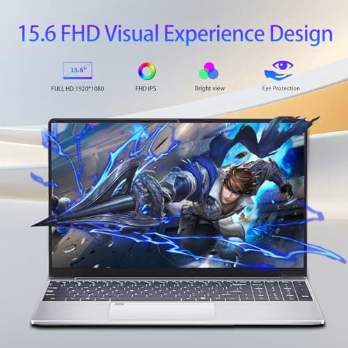 Gaming Laptop,15.6 Inch FHD IPS 1920x1080,Laptop Computer Student Business Laptop 12th Gen N95 Processor,16GB RAM 512GB SSD,Supports 180 Angle Opening Backlit Keyboard Fingerprint Unlock Win 11 Pro