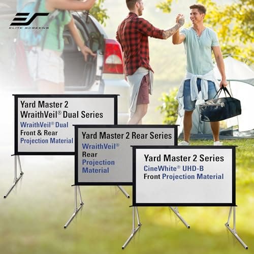 Elite Screens Yard Master 2, 135-INCH Outdoor Projector Screen with Stand 16:9, 8K 4K Ultra HD Fast Fold Portable Movie Screen Foldable Easy Snap On Cinema Theater, OMS135H2
