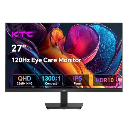 KTC 27 Inch QHD Computer Monitor 100Hz, Up to 120Hz, IPS Panel, 2K 1440P PC Gaming Monitor for Home Office, Adaptive-Sync Support, HDR10, Tilt Adjustable, H27D9