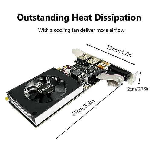 QTHREE GeForce GT 730 4GB DDR3 Low Profile Graphics Card, 2X HDMI, DP, VGA, PCI Express 2.0 x8,Gaming Video Card,Computer GPU for PC