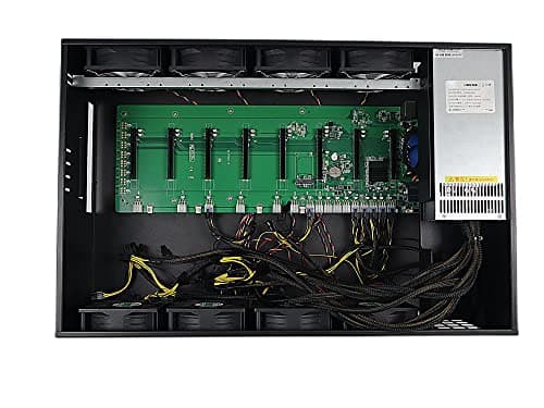 YunSPace 857 Mining Machine Motherboard,8 GPU Slots Miining Machine System,Adjustable Wind Speed Miner Barebone Motherboard with SSD,RAM(Without GPU)