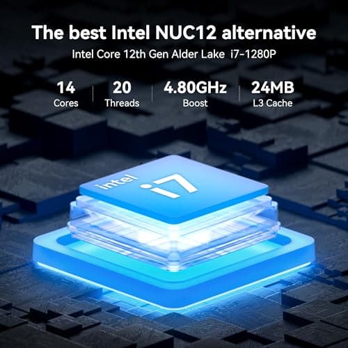 GEEKOM Mini PC IT12(3-Year Quality Support),with 12th Gen Intel i7-1280P NUC12 Mini Computers,16GB RAM/512GB NVMe PCIe Gen 4 SSD Windows 11 Pro Desktop PC,USB 4.0/2.5G LAN/8K,for Business|Office|Home