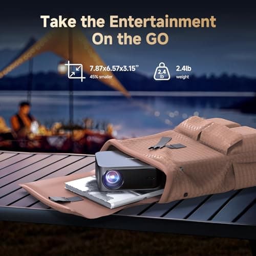 [Netflix-Licensed/Dolby Audio]Outdoor Projector with Wifi 6 and Bluetooth, iSinbox 1080P Native 800ANSI Portable Movie Projector, Built-in Netflix/YouTube/PrimeVideo, Electric Focus Smart Projector