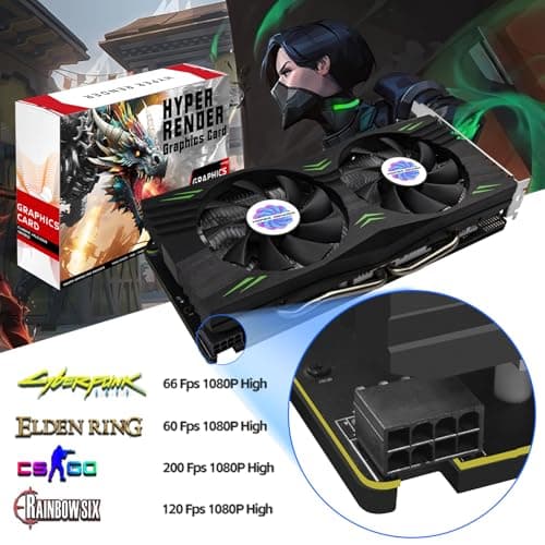 RX 580 Graphics Card 8GB 2048SP GDDR5 256 Bit PC Gaming Video Card 3*DP 1*HDMI PCI Express 3.0 with Freeze Fan Stop for Desktop Computer GPU for Gaming PC