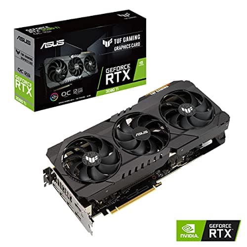 Asus TUF Gaming NVIDIA GeForce RTX 3080 Ti OC Edition Graphics Card (PCIe 4.0, 12GB GDDR6X, HDMI 2.1, DisplayPort 1.4a, Dual Ball Fan Bearings, Military-Grade Certification, GPU Tweak II)