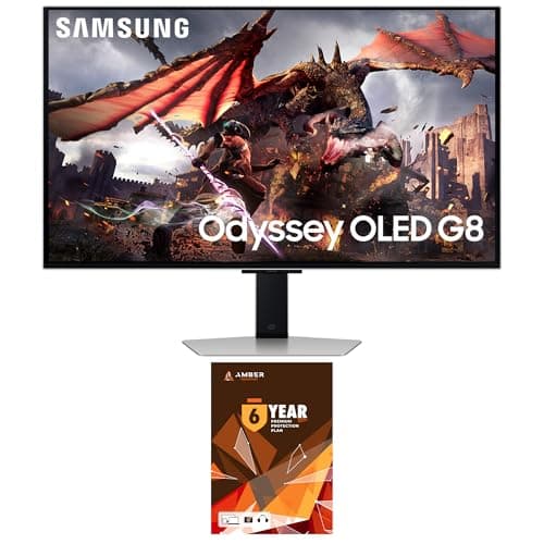 Samsung 32DG8 32 Inch Odyssey G80SD 4k UHD Smart Gaming Monitor with 6 Year Amber Protection Plan (2024)