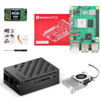 RasTech Raspberry Pi 5 Kit 8GB RAM with Pi 5 Case,Active Cooler,Screwdrive and Raspberry Pi 5 8GB Board Included