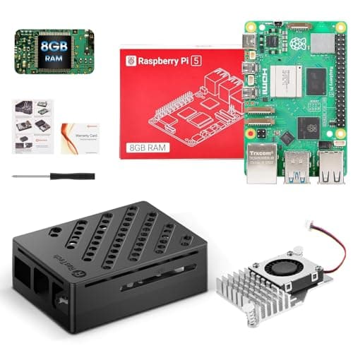 RasTech Raspberry Pi 5 Kit 8GB RAM with Pi 5 Case,Active Cooler,Screwdrive and Raspberry Pi 5 8GB Board Included
