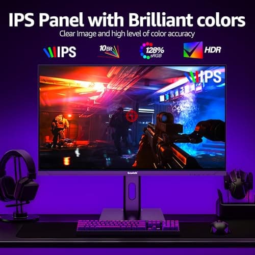 27 Inch 4K Gaming Monitor IPS, UHD 3840 x 2160p 144Hz PC Computer Monitors IPS Screen for Home & Office, HDMI, DisplayPort, Wall Mount Compatible