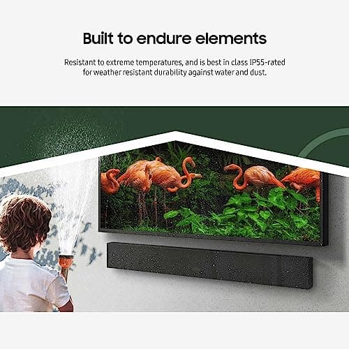 SAMSUNG HW-LST70T 3.0ch The Terrace Outdoor Soundbar w/ Dolby Audio, Built-In Subwoofer, Distortion Cancelling Technology, IP55 Weather Resistant, Titan Black