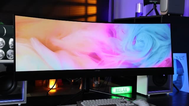 INNOCN 45C1R 45 Inch 5120 x 1440p Ultrawide Curved Gaming Monitor, R1500, HDR400, USB Type-C Power Delivery, PIP/PBP, Built-in Speaker, Height Adjustable, Black