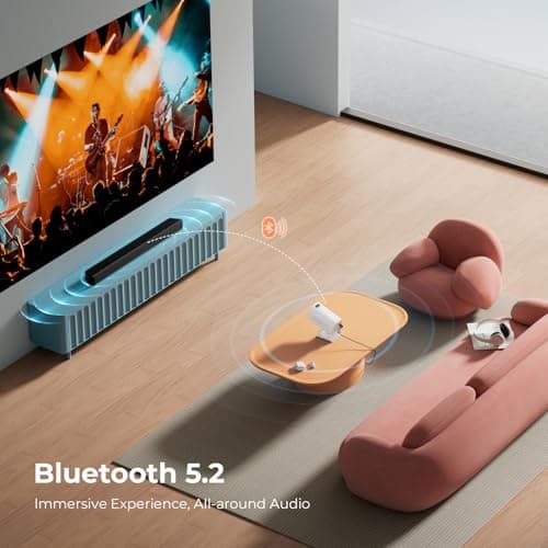 Portable WiFi and Bluetooth Projector - 4K 1080P Supported Mini Movie Projector, 270°Adjustable Stand Outdoor Home Theater Star Projector with Ambient Light for Phone TV Stick Laptop