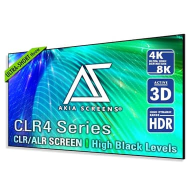 Akia Screens ALR Projector Screen 115 inch 16:9 4K UST Ultra Short Throw Projection, High Black Levels, Ceiling Ambient Light Rejecting Screen, Edge Free Fixed Frame Movie Screen AK-NB115H-CLR4