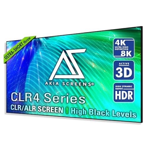 Akia Screens ALR Projector Screen 115 inch 16:9 4K UST Ultra Short Throw Projection, High Black Levels, Ceiling Ambient Light Rejecting Screen, Edge Free Fixed Frame Movie Screen AK-NB115H-CLR4