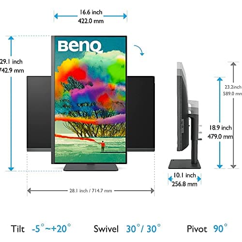 BenQ PD3205U Mac-Ready Monitor 32" 4K UHD | 99% Rec.709 & sRGB | IPS | DeltaE ≤3 | ICC Sync | Calibration Report | AQCOLOR | Uniformity | HotKey Puck | Ergonomic | DisplayPort | USB-C (65W) | USB Hub