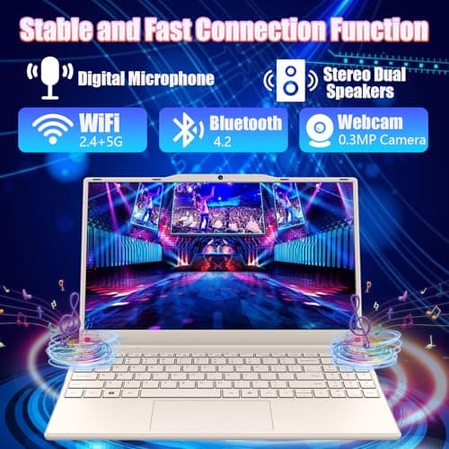 2025 New Portable Laptop,Student and Business,14" FHD IPS Display,N5095 Processor(Beats N4000/N4020),8GB DDR4 RAM,256GB PCIe SSD,Numeric Keypad,2.4/5G WiFi,38WH Battery,Webcam,Mini HDMI,USB(Pink)